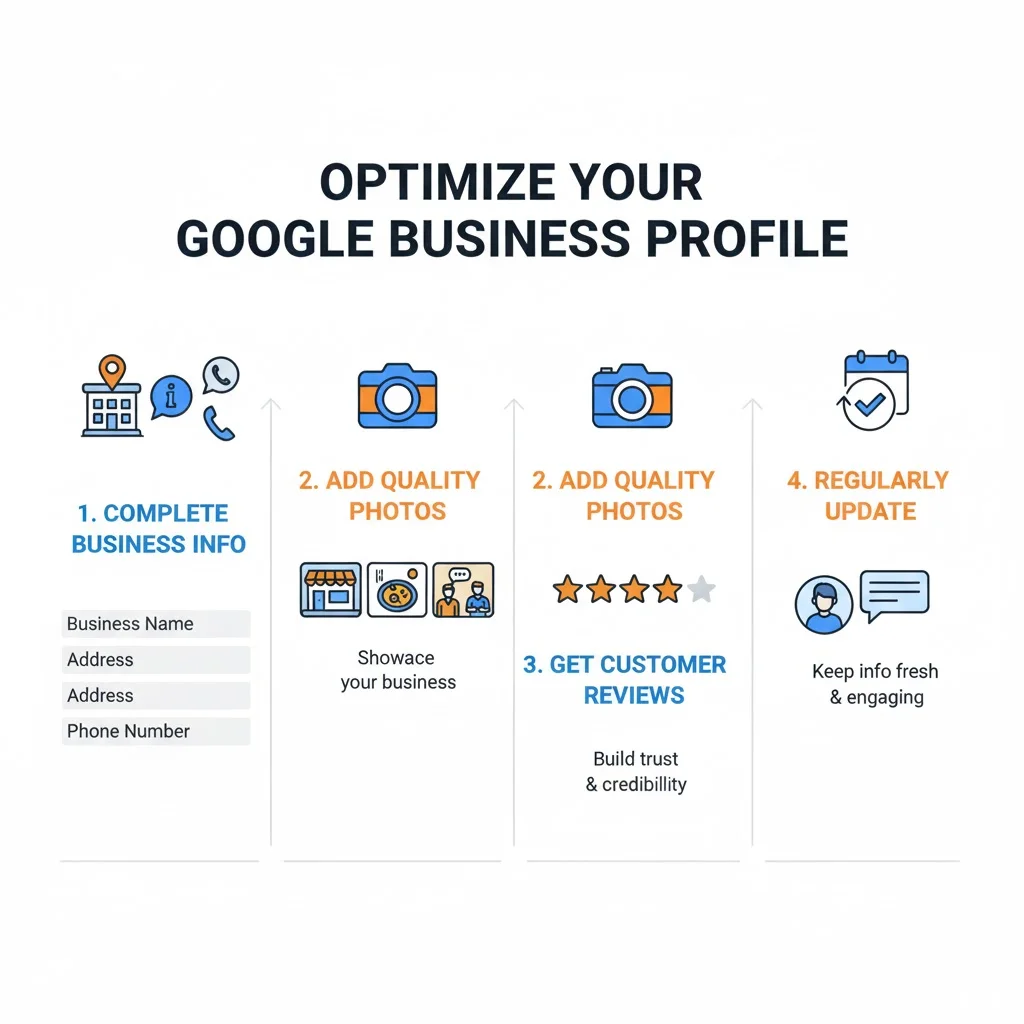 مراحل بهینه‌سازی Google Business Profile